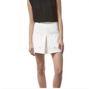 Nwt Veronica Beard White Patch Pocket Mini Skirt Size 6